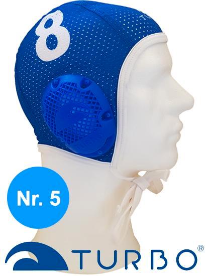 Turbo Waterpolo cap blauw nummer 5 New Gen (luchtdoorlatend, Watersport en Boten, Waterpolo, Nieuw, Verzenden