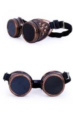 Goggles Steampunk Bril Koper Montuur Zonnebril Glazen Koperk, Ophalen of Verzenden, Nieuw, Feestartikel, Carnaval
