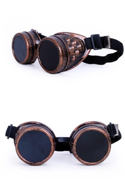 Goggles Steampunk Bril Koper Montuur Zonnebril Glazen Koperk, Hobby en Vrije tijd, Feestartikelen, Carnaval, Feestartikel, Nieuw