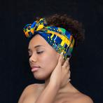 Afrikaanse Blauw / Oranje kente hoofddoek - headwrap, Kleding | Dames, Ophalen of Verzenden, Nieuw
