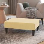 vidaXL Voetenbank 78x56x32 cm fluweel crèmekleurig, Huis en Inrichting, Banken | Voetenbanken en Poefen, Verzenden, Nieuw