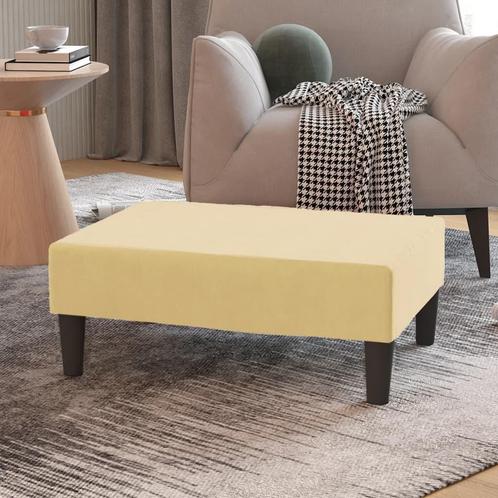 vidaXL Voetenbank 78x56x32 cm fluweel crèmekleurig, Huis en Inrichting, Banken | Voetenbanken en Poefen, Nieuw, Verzenden