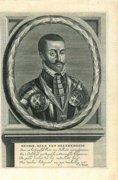 Portrait of Hendrick van Brederode, Antiek en Kunst, Kunst | Etsen en Gravures
