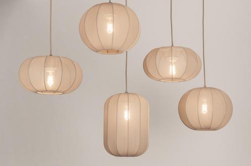 Rietveld Hanglampen - Taupe - Stof, Metaal, Huis en Inrichting, Lampen | Hanglampen, Verzenden