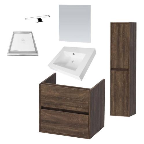 Badkamermeubelset NEXXT 60cm Burned Bark, Doe-het-zelf en Verbouw, Sanitair, Bad, Nieuw, Ophalen of Verzenden