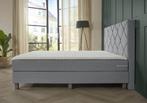 ACTIE! Boxspring Porto 180 200 Grijs, Verzenden, 180 cm, 200 cm, Nieuw