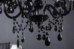 Elegante kroonluchter ZWART KRISTAL 55cm zwarte acryl, Nieuw, Ophalen of Verzenden