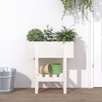 vidaXL Plantenbak 62x30x69 cm massief grenenhout wit, Tuin en Terras, Verzenden, Nieuw, 60 tot 100 cm, 60 cm of meer