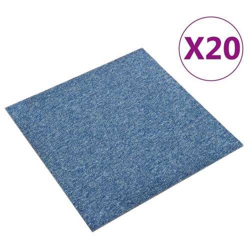 vidaXL Tapijttegels 20 st 5 m² 50x50 cm blauw, Doe-het-zelf en Verbouw, Vloerdelen en Plavuizen, Nieuw, Verzenden