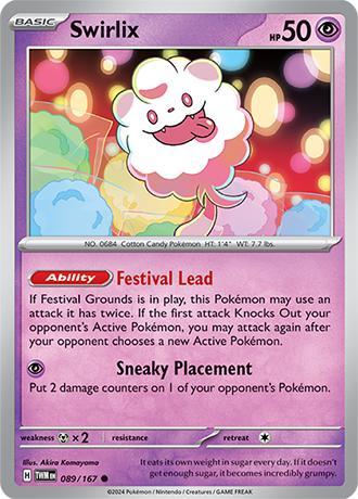 Swirlix 089/167 reverse holo Twilight Masquerade, Hobby en Vrije tijd, Verzamelkaartspellen | Pokémon, Losse kaart, Nieuw, Foil