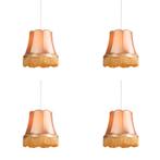 Set van 4 retro hanglampen goud 45 cm - Granny, Verzenden, Nieuw, Stof, Retro