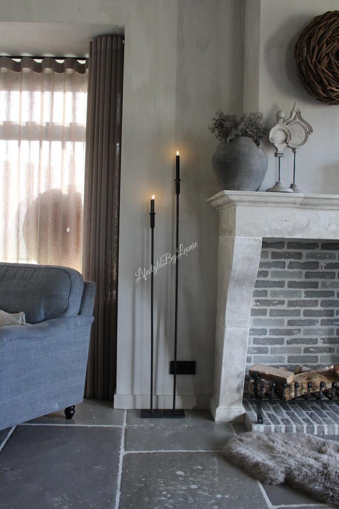 Metalen vloerkandelaar voor dinerkaars 140 cm, Huis en Inrichting, Woonaccessoires | Kandelaars en Kaarsen, Nieuw, Ophalen of Verzenden