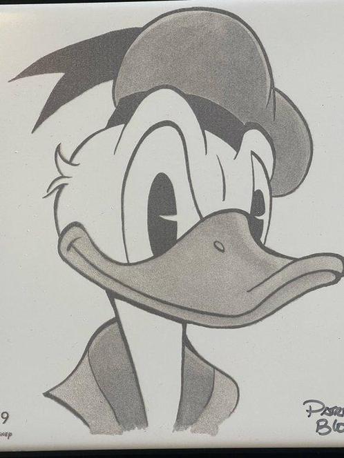 Patrick Block - Donald Portrait - hand-signed art tile - 1/9, Verzamelen, Disney