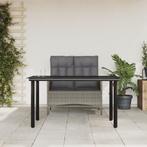 vidaXL 2-delige Tuinset met kussens poly rattan grijs, Tuin en Terras, Tuinsets en Loungesets, Verzenden, Nieuw, Rotan, Tuinset