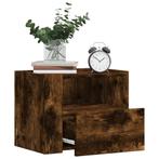 vidaXL Nachtkastjes 2 st wandgemonteerd 45x30x35 cm gerookt, Verzenden, Nieuw, Hout