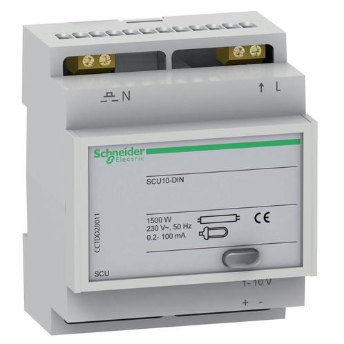Schneider Electric SCU10-DIN 1-10V 4 Mod Dimmer - CCTDD20011, Doe-het-zelf en Verbouw, Elektra en Kabels, Overige typen, Nieuw