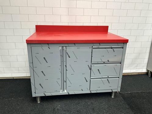 Elfinox Snijtafel met 3 lades en 2 schuifdeuren | 120 CM, Zakelijke goederen, Horeca | Keukenapparatuur, Ophalen of Verzenden