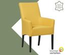 Leren eetkamerstoel Just met armleuning - Toledo Giallo, Huis en Inrichting, Stoelen, Overige kleuren, Bohemian, Eigentijds, Klassiek, Retro, Romantisch, Scandinavisch