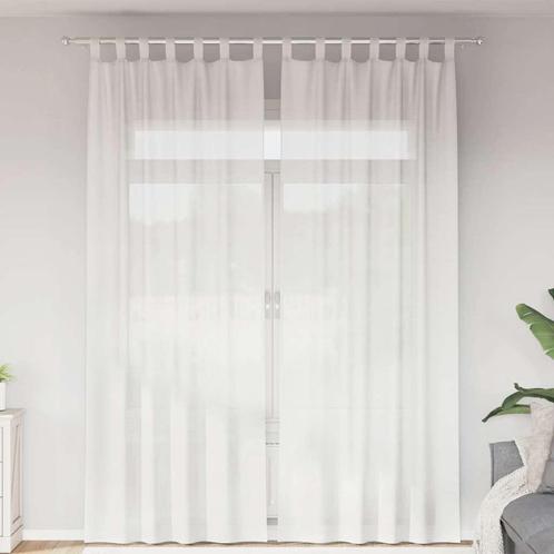 vidaXL Gordijnen met lussen 2 st 140x260 cm wit, Huis en Inrichting, Stoffering | Gordijnen en Lamellen, Wit, Nieuw, Verzenden