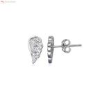 Zilveren angel wing witte zirkoon studs, Verzenden, Nieuw, Zilver