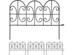Veiling - Tuinhekje set van 4 - 18 x 39 cm - metaal - zwart, Nieuw