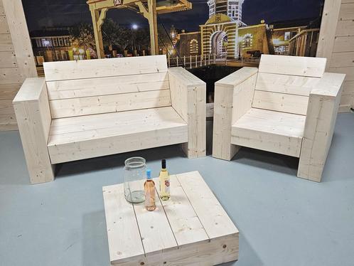 Steigerhouten Loungebank Set Diana, Tuin en Terras, Tuinsets en Loungesets, Nieuw, Hout, Ophalen of Verzenden