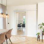 Stalen Schuifdeur 3 Vlaks Wit Helder glas Moderne look, 75 tot 150 cm, Nieuw, 150 tot 225 cm, Metaal