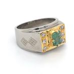 Zonder Minimumprijs - Ring Zilver - Smaragd, Nieuw