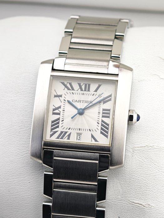 Cartier - Tank Française - 2302 - Unisex - 2000-2010, Sieraden, Tassen en Uiterlijk, Horloges | Heren