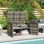 TRUUSK Rattan Kussenbox 350L 2-Niveaus Weerbestendig Kussenb, Verzenden, Nieuw