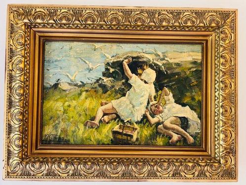 McThomas ??(X - Children Playing Outdoors, Antiek en Kunst, Kunst | Schilderijen | Klassiek