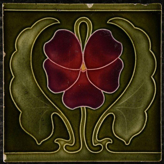 Jugendstil Tegel - Tonindustrie Offstein - Art Nouveau -, Antiek en Kunst, Antiek | Glas en Kristal