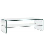 vidaXL Salontafel 98x45x31 cm gehard glas transparant, Huis en Inrichting, Tafels | Salontafels, Minder dan 50 cm, 50 tot 100 cm