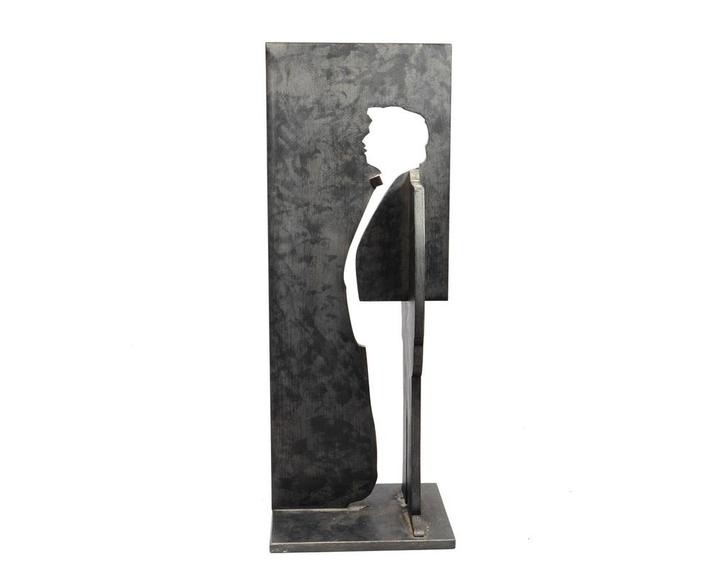 Guus Hellegers (1937-2019) bronzen silhouet van Toon Hermans, Antiek en Kunst, Kunst | Beelden en Houtsnijwerken