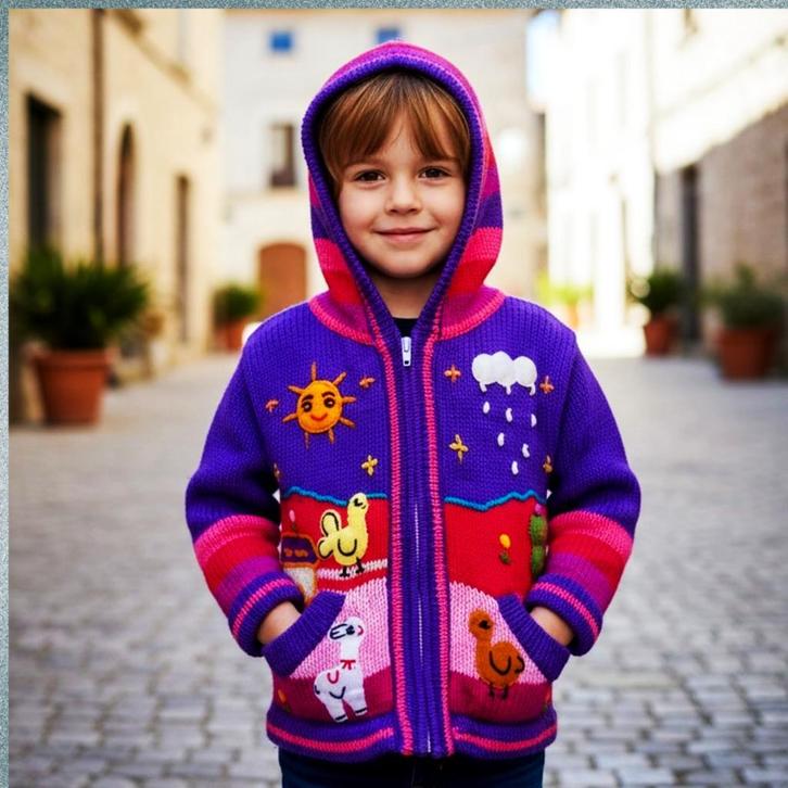 Peru gebreide truien, Peruvian kids sweater, jacke Peru kind, Kinderen en Baby's, Kinderkleding | Maat 110, Jongen of Meisje, Nieuw