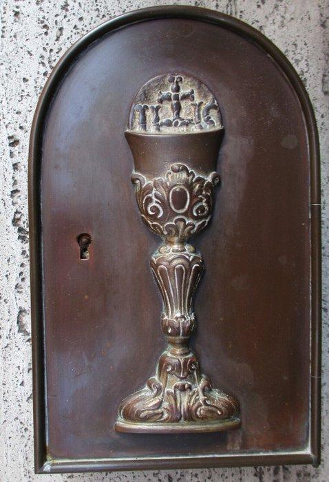 Deur - 1750-1800 - Oude poort van tabernakel met kelk, Antiek en Kunst, Kunst | Niet-Westerse kunst