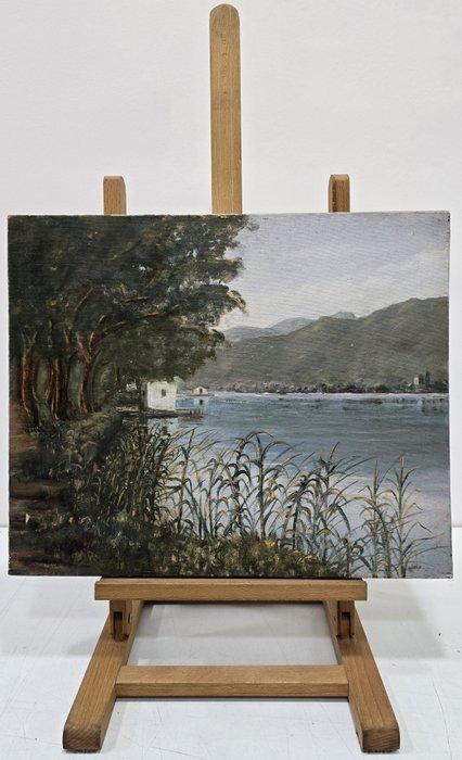 École Catalane (XX) - Le lac de Banyoles, Antiek en Kunst, Kunst | Schilderijen | Klassiek