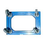 Kunststof dolly blauw 610x410x170 mm, rubberen zwenkwielen,, Ophalen of Verzenden