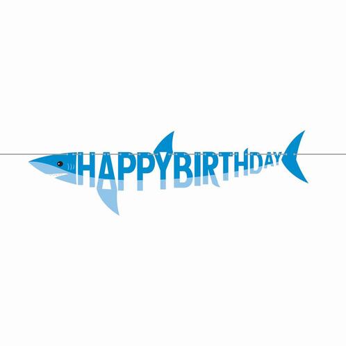 Happy Birthday Letterslinger Haai 1,7m, Hobby en Vrije tijd, Feestartikelen, Nieuw, Verzenden