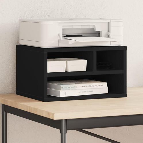 vidaXL Printerkastje 40x32x22,5 cm bewerkt hout zwart, Computers en Software, Printers, Nieuw, Verzenden