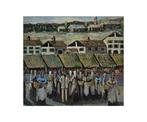 Círculo de Rafael Zabaleta (1907–1960) - Día de mercado en, Antiek en Kunst
