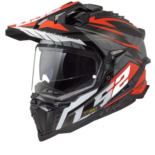 LS2 MX701 Explorer Spire Zwart Titanium Red-06 Adventure, Motoren, Kleding | Motorhelmen, Offroadhelm, Heren, XXL, Nieuw met kaartje
