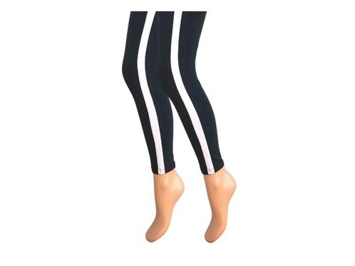 Dames legging - Katoen - Witte streep - Zwart, Kleding | Dames, Leggings, Maillots en Panty's, Verzenden