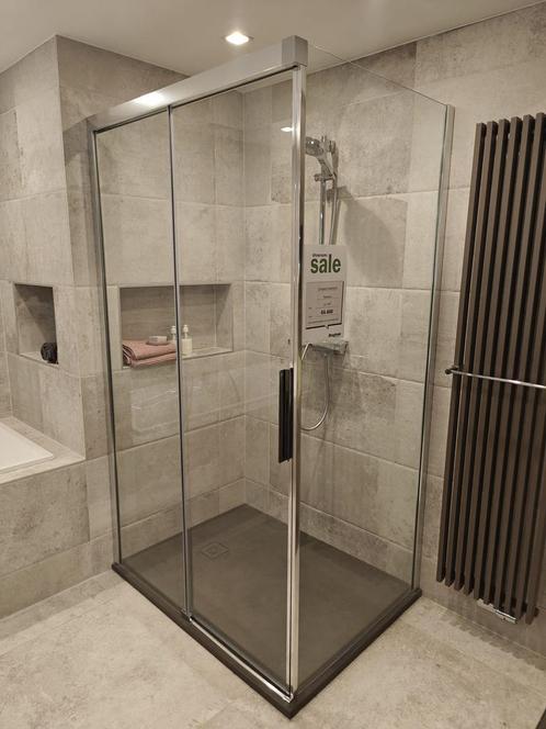 Douchecabine Schuifdeur 120x90cm met gratis vloer - 0008, Doe-het-zelf en Verbouw, Sanitair, Douche, Nieuw, Chroom, Glas, Ophalen