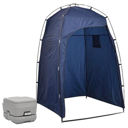 vidaXL Kampeertoilet met tent draagbaar 10 + 10 L, Caravans en Kamperen, Kampeeraccessoires, Nieuw, Verzenden