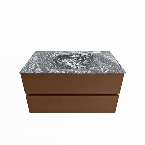 MONDIAZ VICA-DLUX 90cm badmeubel onderkast Rust 2 lades., Doe-het-zelf en Verbouw, Sanitair, Bad, Nieuw, Ophalen of Verzenden
