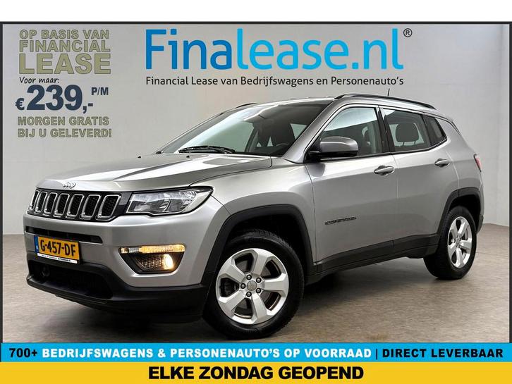 Jeep Compass 1.4 MultiAir 141PK Longitude Camera Cruise Navi, Auto's, Bestelauto's, Lease, Handgeschakeld, Benzine, Jeep, Zilver of Grijs