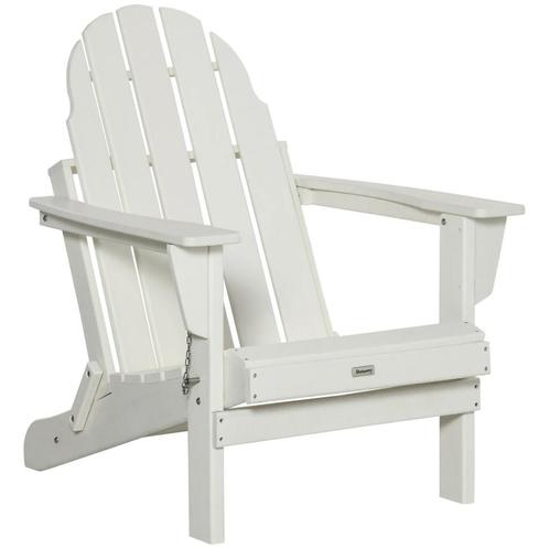 TRUUSK Adirondack Vouwbare Tuinstoel 75x87x93cm, Witte Tuins, Tuin en Terras, Overige Tuin en Terras, Nieuw, Verzenden