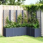 vidaXL Plantenbak met latwerk 160x120x140 cm polypropeen, Verzenden, Nieuw, Kunststof