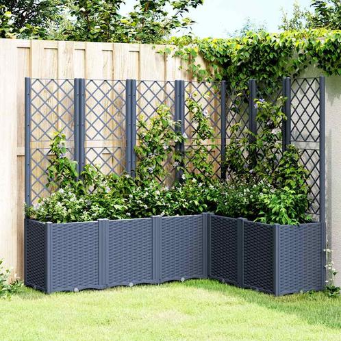 vidaXL Plantenbak met latwerk 160x120x140 cm polypropeen, Tuin en Terras, Bloembakken en Plantenbakken, Nieuw, Kunststof, Verzenden